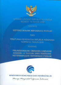 Image of Undang-Undang RI Nomor 14 Tahun 2008 tentang Keterbukaan Informasi Publik & Pelaksanaan UU 14/2008