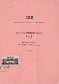 Image of ISO Recommendation R 128. Engineering Drawing: Principles and Presentation