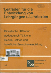 Image of Leitfaden Fur Die Entwicklung Von Lehrgangen u Lehrtexten