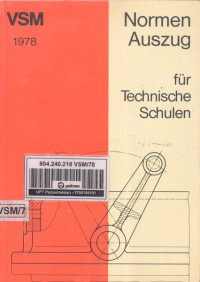 Image of Normen Auszug für Technische Schulen. 8 Auflage 1978