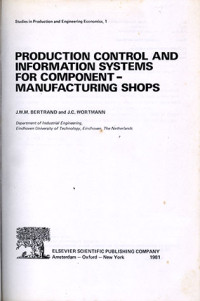 Image of Production Control and Information Systems for Component - Manufacturing Shops
