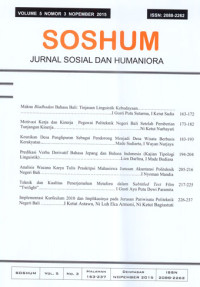 Image of SOSHUM: Vol. 5 No. 3/Nov 2015. Makna Bladbadan Bahasa Bali: Tinjauan Linguistik Kebudayaan