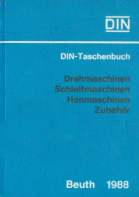 Image of DIN-Taschenbuch 161: Drehmaschinen, Schleifmaschinen, Honmaschinen, Zubehör