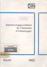 Image of DIN. Berechnungsgrundsätze für Triebwerke in Hebezeugen