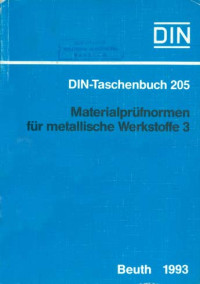 Image of DIN-Taschenbuch 205. Materialprüfnormen für Metallische Werkstoffe 3