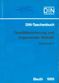 Image of DIN-Taschenbuch 224. Qualitätssicherung Und Angewandt Statistik: Verfahren 1