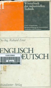 Image of Wörterbuch Der Industriellen Technik Band 2: Englisch-Deutsch