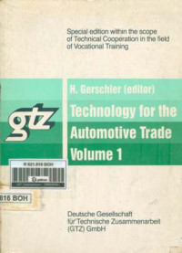 Image of Technology for The Automotive Trade Volume 1: Basic Information
